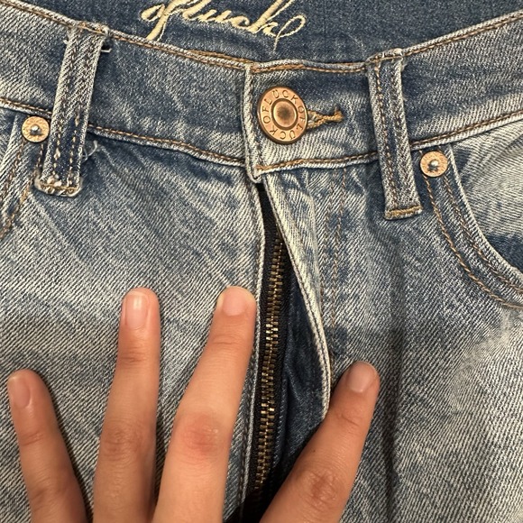 Ofluck Mom Jeans Womens 8 High Rise Distressed Light Blue - Picture 9 of 13